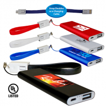 Flat Power Bank With Cable